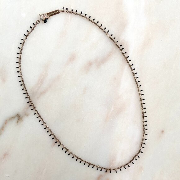 ISABEL MARANT BRASS DAINTY CHAIN CASABLANCA EMBELLISHED CHARM NECKLACE - Picture 1 of 4